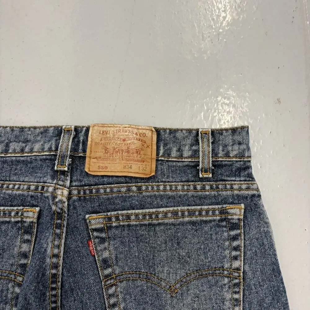 Vintage 90s Levi's 550 Blue Relaxed Fit USA Jeans 32x30